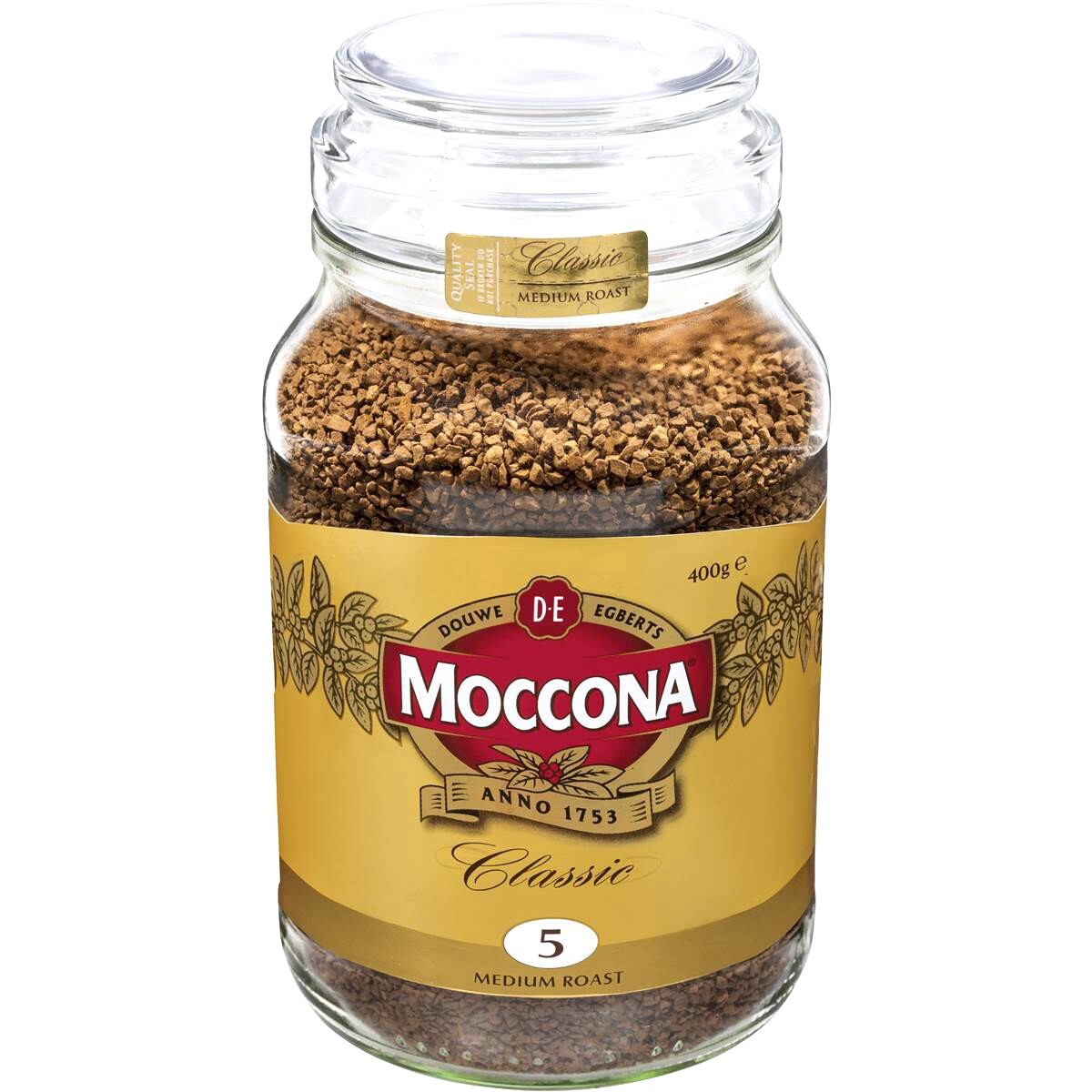 Moccona Freeze Dried Office Instant Coffee Classic Medium Roast 400g Glass Jar