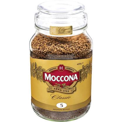 Moccona Freeze Dried Office Instant Coffee Classic Medium Roast 400g Glass Jar