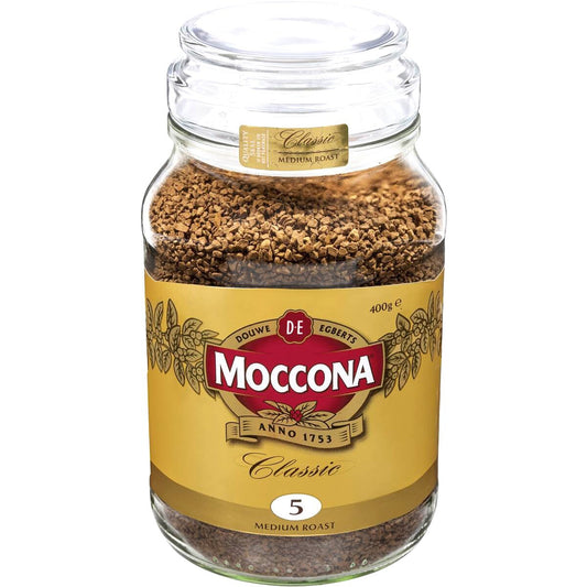 Moccona Freeze Dried Office Instant Coffee Classic Medium Roast 400g Glass Jar