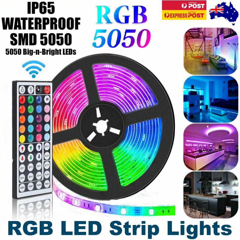 TEQ 5M 5050 RGB Waterproof Dream LED Strip Light + IR Remote + AU Power Adapter