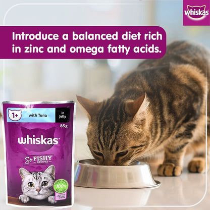 60 x 85g Whiskas Wet Cat Food Ocean Fishy Recipes Tuna Salmon Mackerel Real Fish