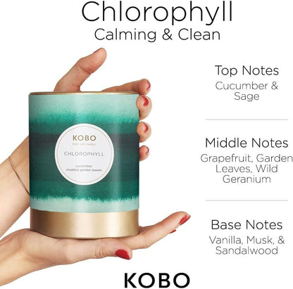 Kobo Chlorophyll Calming & Clean Soy Candle 11oz Handcrafted Aromatherapy Candle