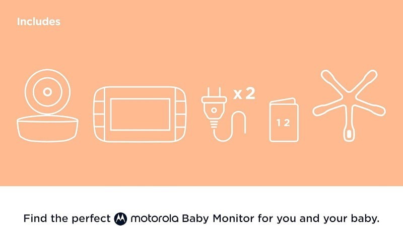 Motorola VM855 Connect 5" Portable Wi-Fi Video Audio Baby Monitor w/ Crib Mount