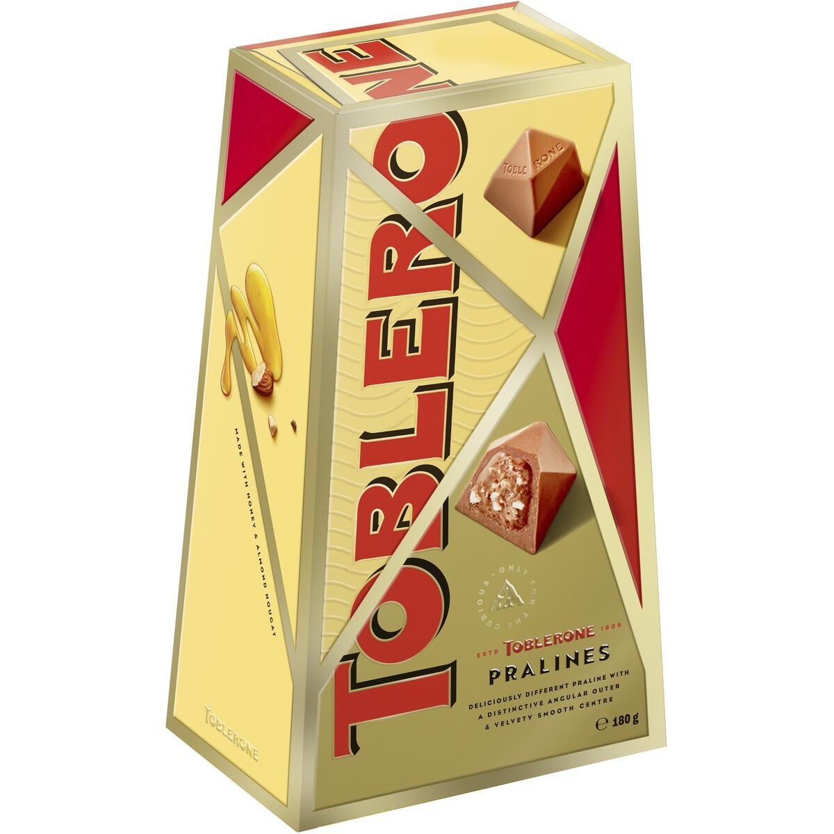 Toblerone Praline Swiss Milk Chocolate Delicious Almond Nougat Bite Snack 180g