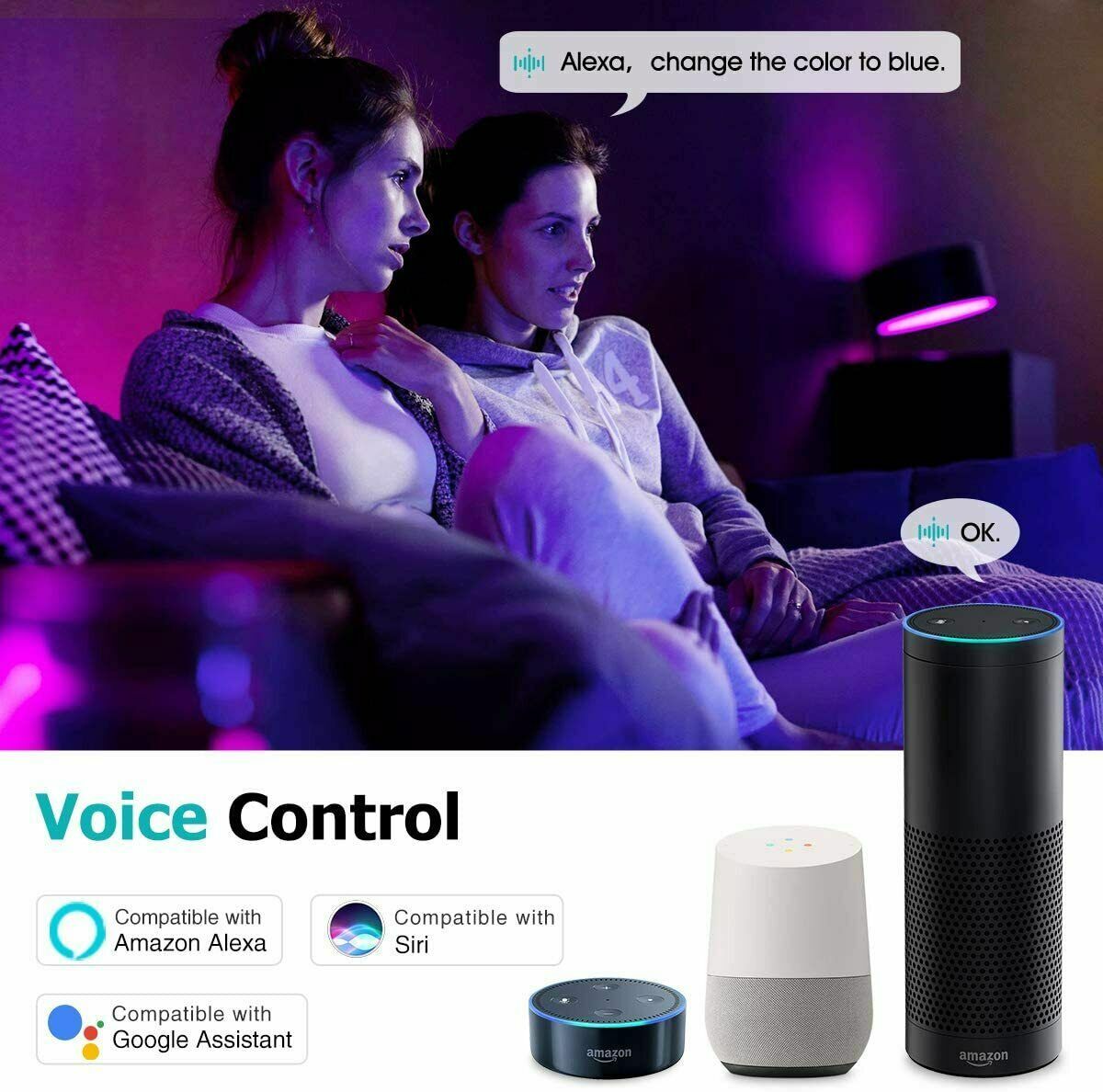 6-Pack V-TAC GU10 WiFi LED SMART Spotlight RGB 5.5Watt -Alexa & Google Assistant