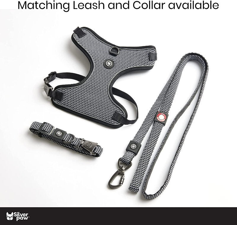 Silver Paw 3-in-1 Dog Collar, Leash & Harness Set - UV & Cold Alerts, Adjustable