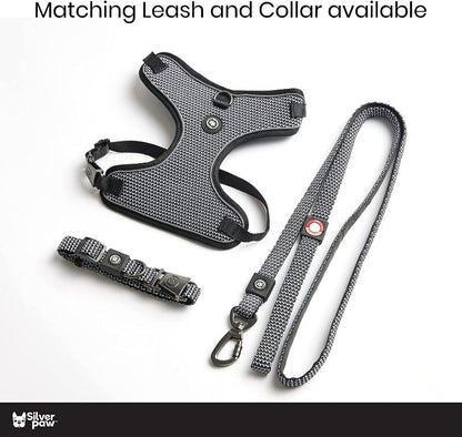 Silver Paw 3-in-1 Dog Collar, Leash & Harness Set - UV & Cold Alerts, Adjustable