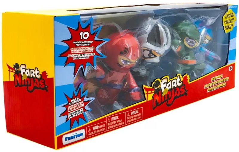Funrise Fart Ninjas 5 Pack - Flatulence Fighters or Farty Pack - with Fart Sound