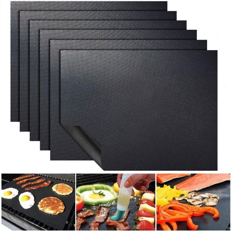 MIU 6-Pack PRO Non-Stick Reusable BBQ Grill Mats - Non-Toxic PFOA & BPA FRE