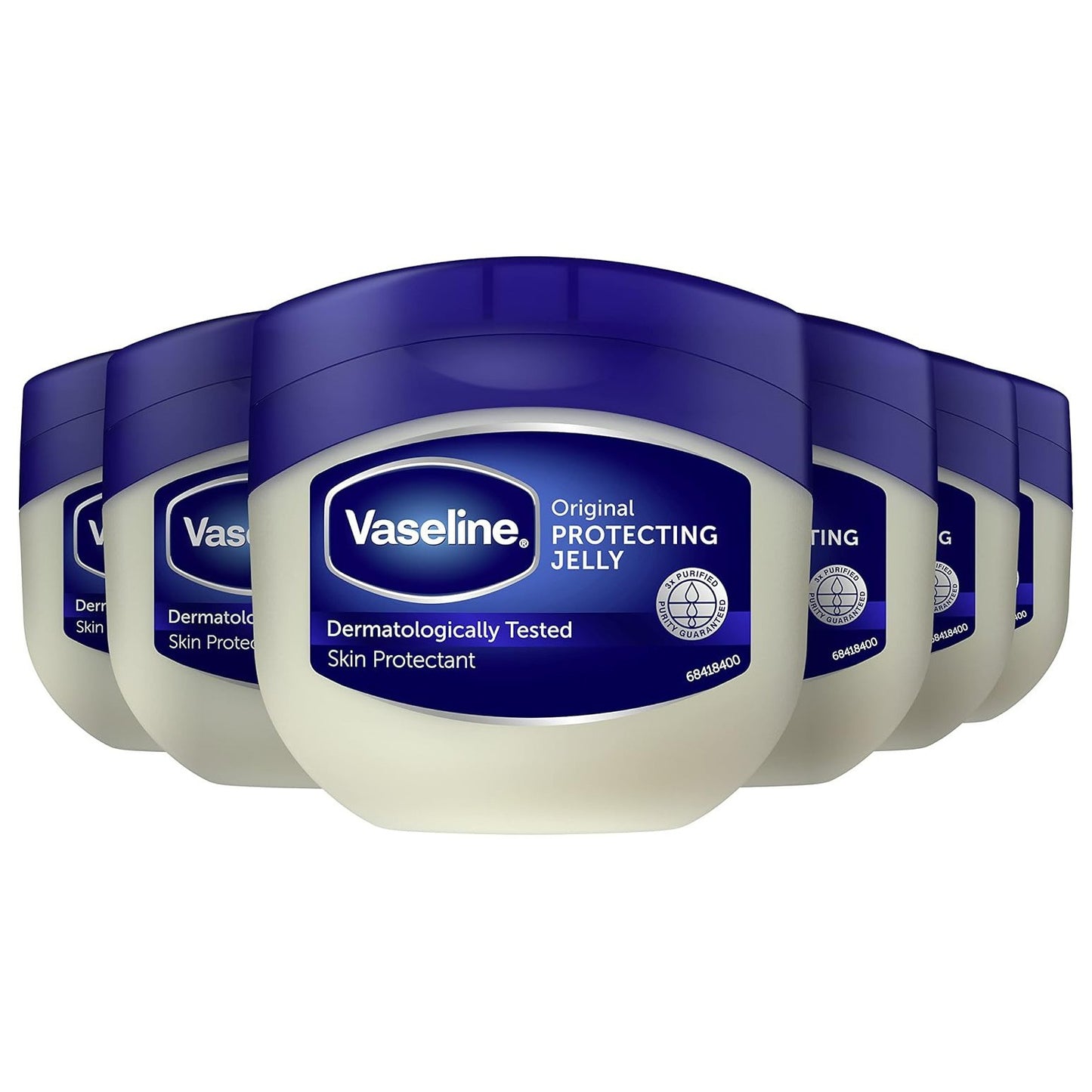 6 x Vaseline 250ml Pure Petroleum Jelly Jar Hand Face Body Dry Skin Moisturiser