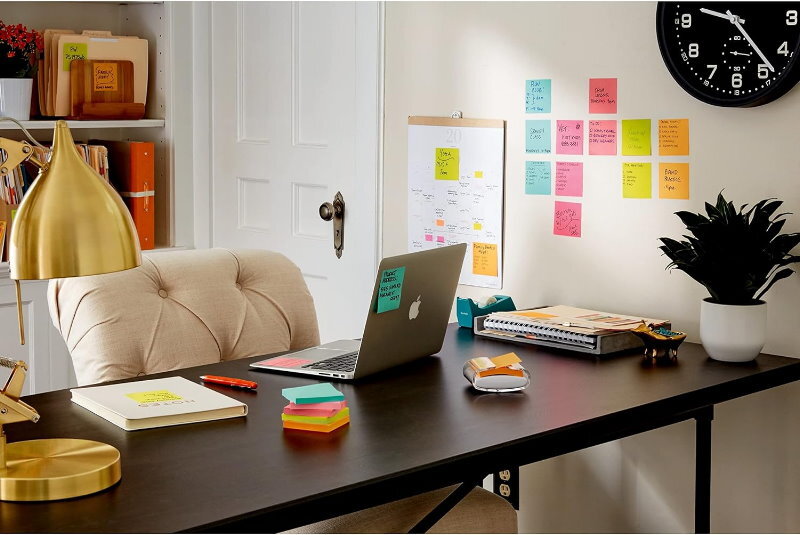 Post-It 3M Self-Stick Notes 3" x 3" Large 24 Pads (2400 Count) Assorted Colours