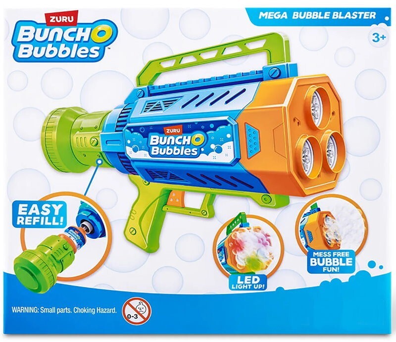 Zuru Bunch O Mega Bubbles Blaster with LED lights, Rechargeable Battery