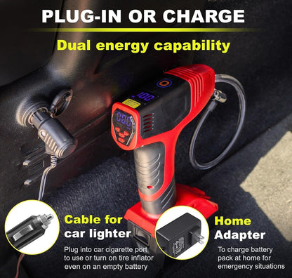 Automatic Cordless Portable Rechargeable Tyre Inflator Air Compressor Gauge 12v