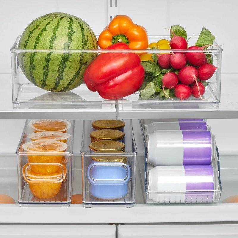 iDesign 4-Piece Kitchen Fridge Organiser Storage Bins Set BPA-free, Visibility