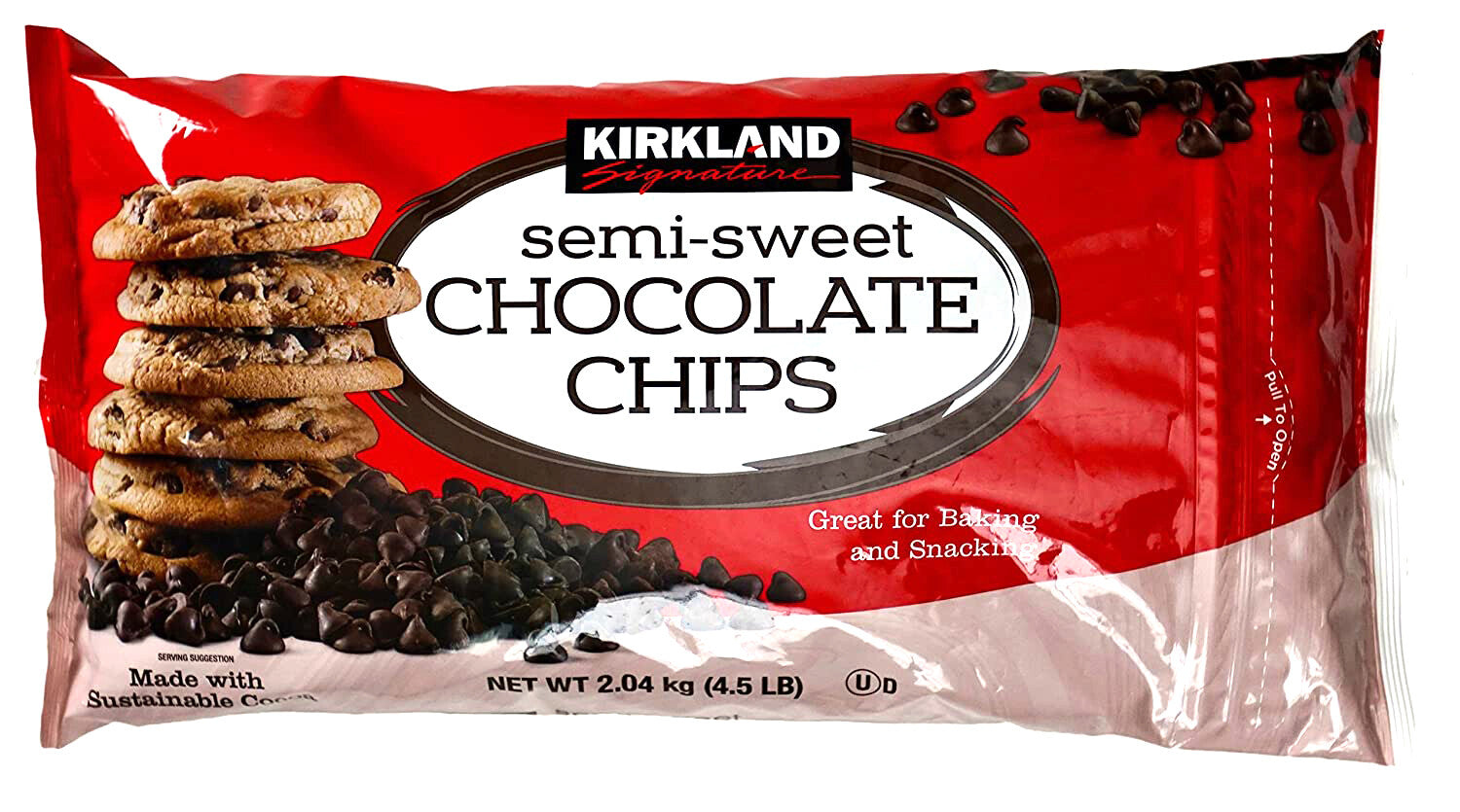 Semi-Sweet Chocolate Chip 2.04kg Great For Baking Snack Sustainable Cocoa Kosher