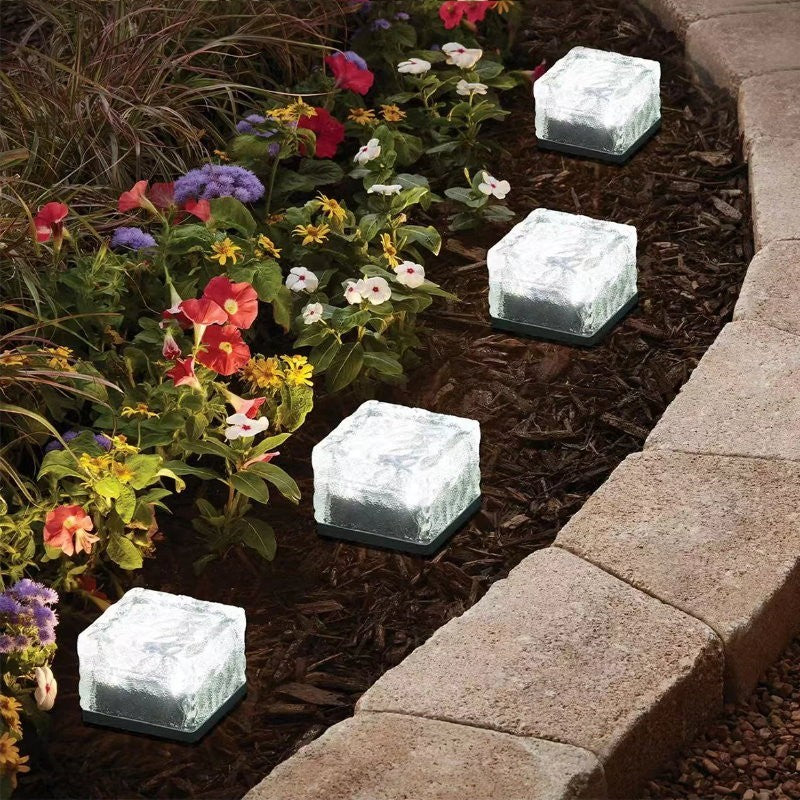 Dais 6-Pack Outdoor Waterproof Solar Brick Light Ice Cube for Garden, Pathway