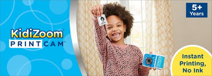 VTech KidiZoom Print Cam with 4 Paper Rolls & 2 Stickers Rolls - Kid Camera Blue