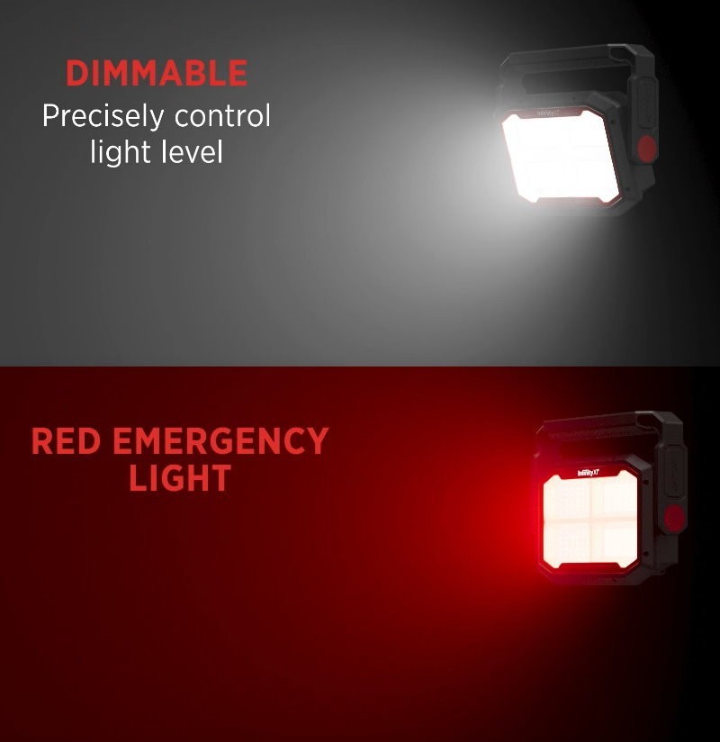 Infinity X1 3000 Lumen Solar Rechargeable Portable Floodlight Torch Work Light
