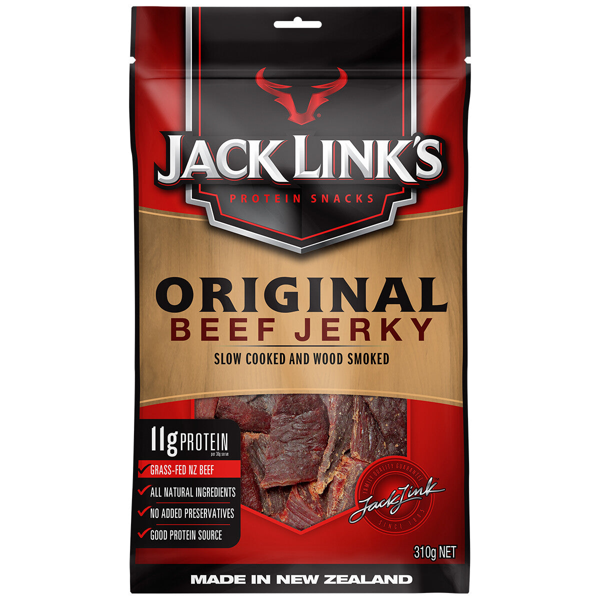 Jack Link's Original Beef Jerky Slow Cook Protein Snack Natural Ingredient 310g