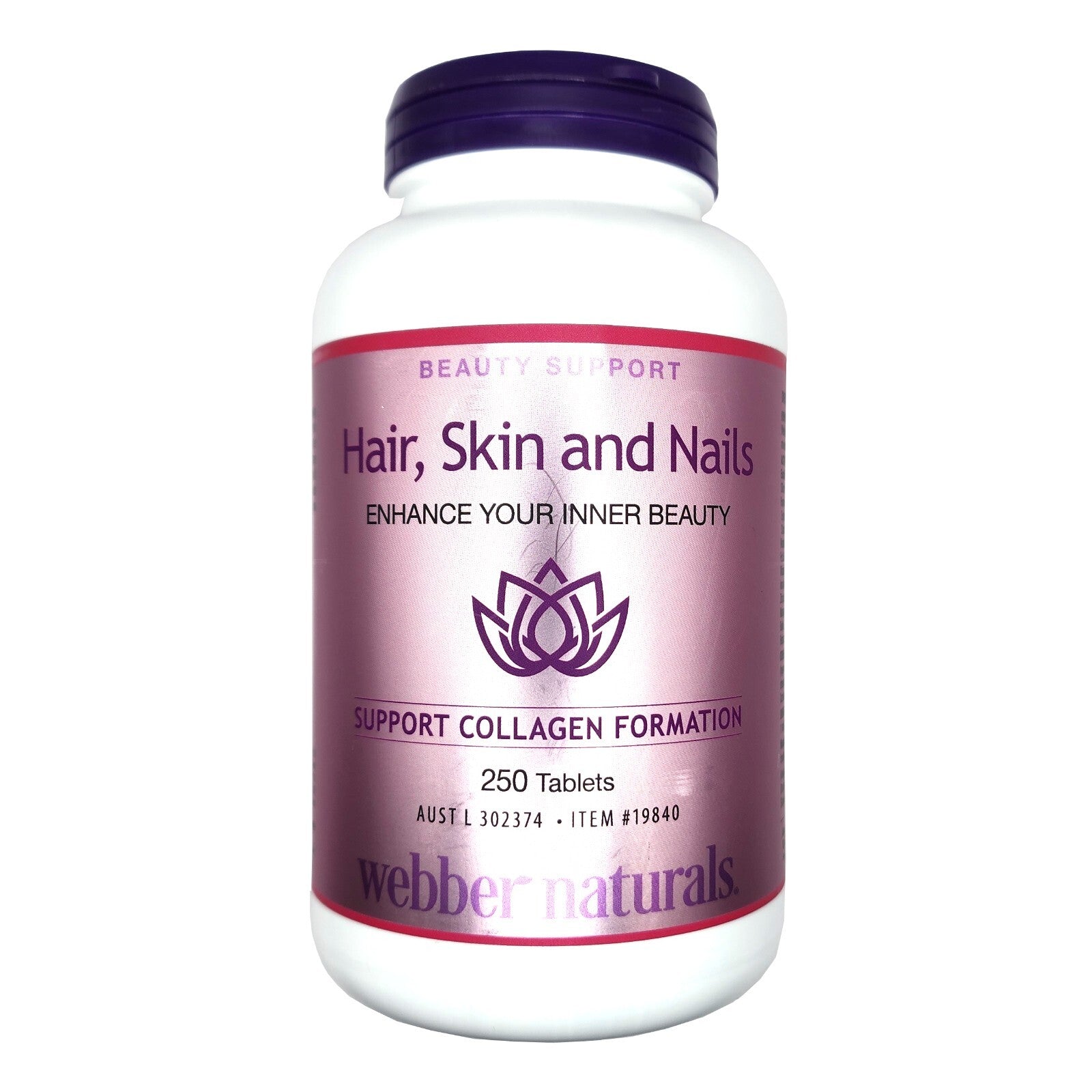 Webber Natural Hair Skin and Nails 250 Tablet Beauty Support Collagen Supplement