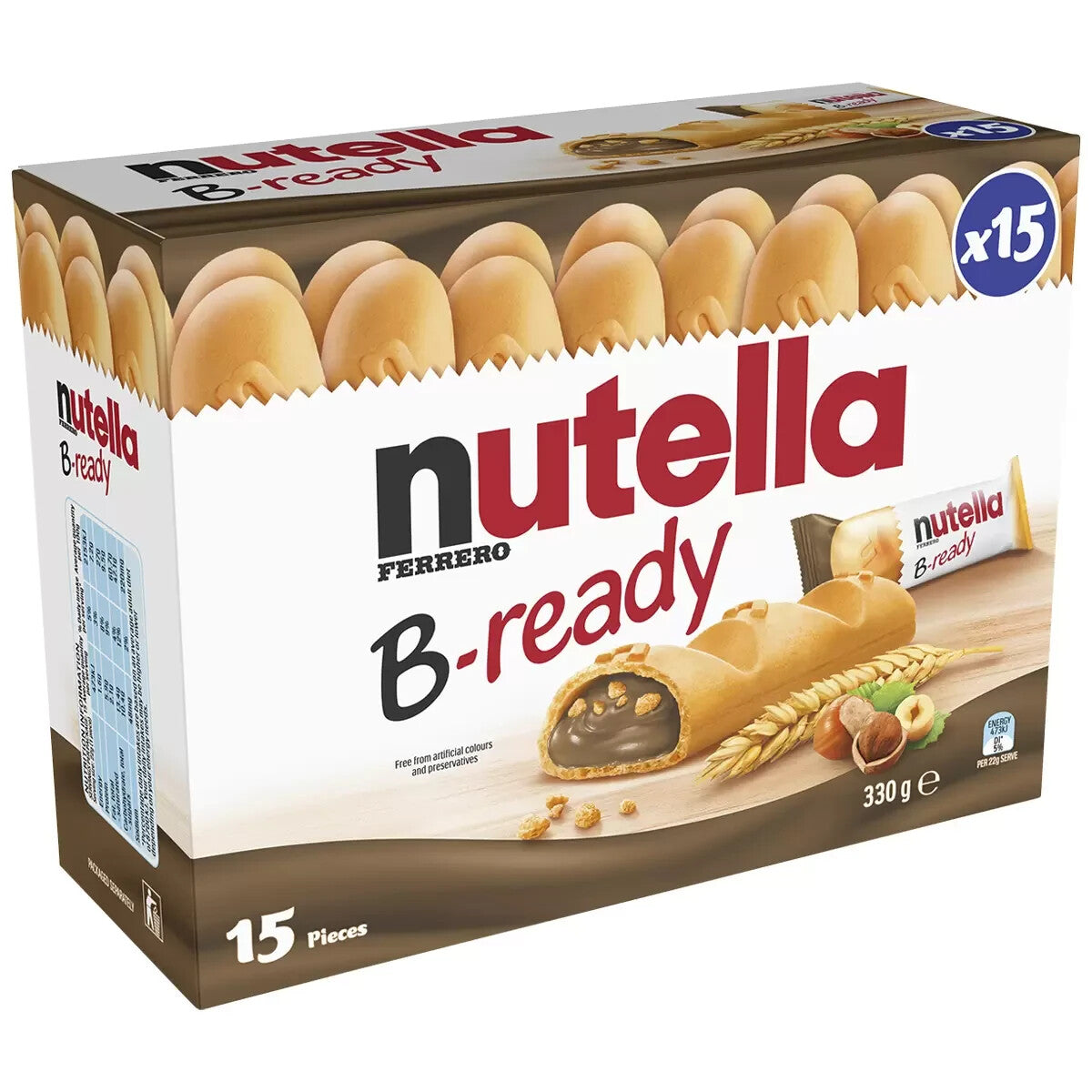 Nutella B-Ready 15 x 22g Crispy Wafers Filled Nutella Kids Lunch box Snack Treat