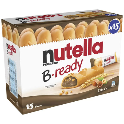 Nutella B-Ready 15 x 22g Crispy Wafers Filled Nutella Kids Lunch box Snack Treat