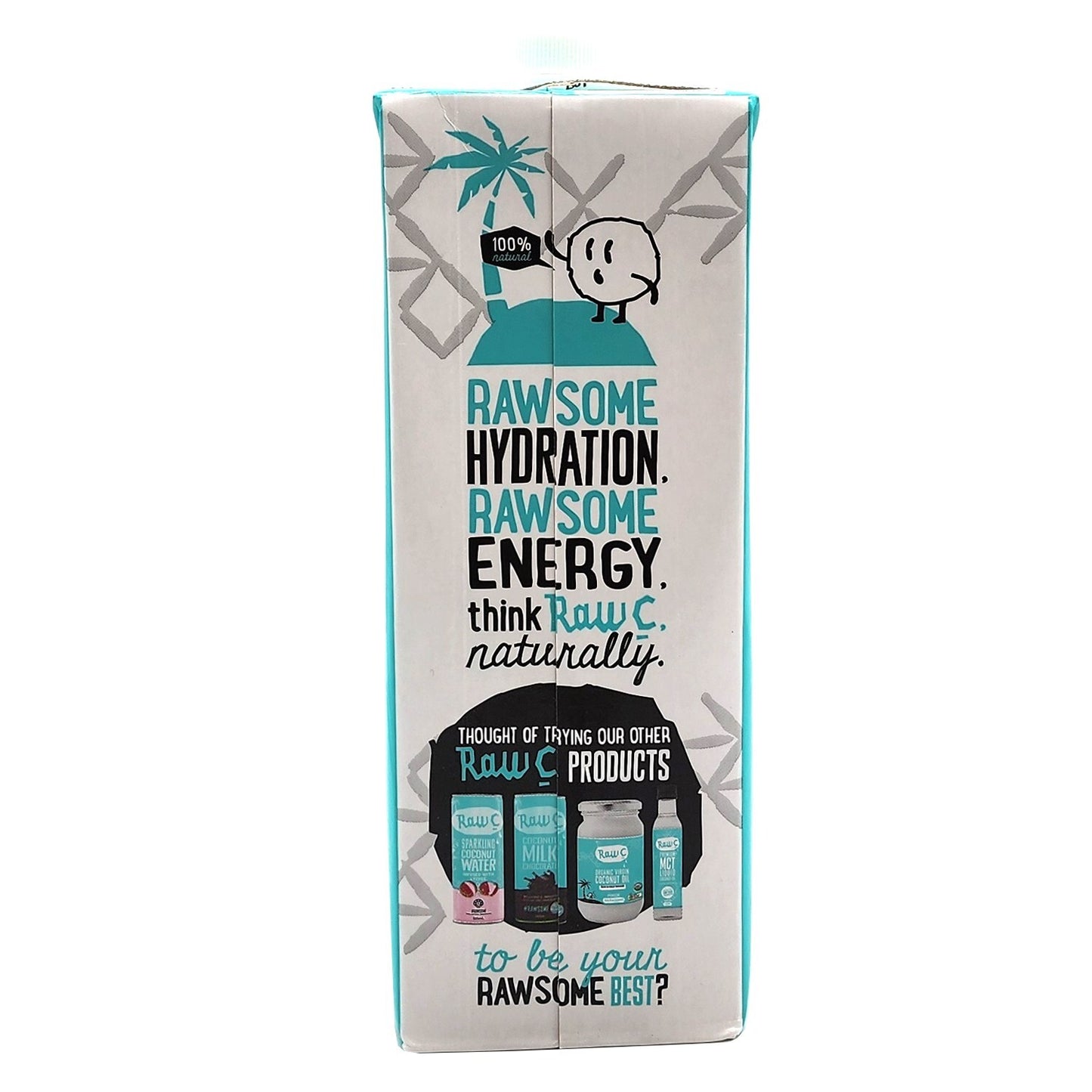 2 x 1L RawC Pure Natural 100% Coconut Water No Added Sugar GMO Free Gluten Free