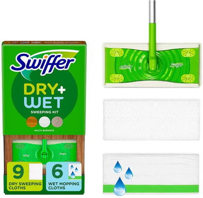 Swiffer Sweeper 2-in-1 Dry + Wet All Purpose Floor Mopping Cleaning Starter Kit