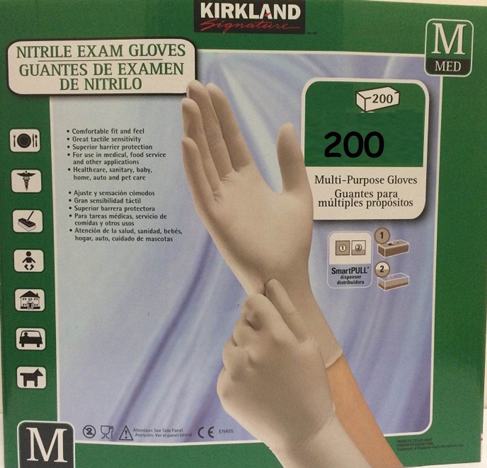 Multi Purpose Nitrile Exam Protective Glove Latex Free 200 Disposable Size S M L