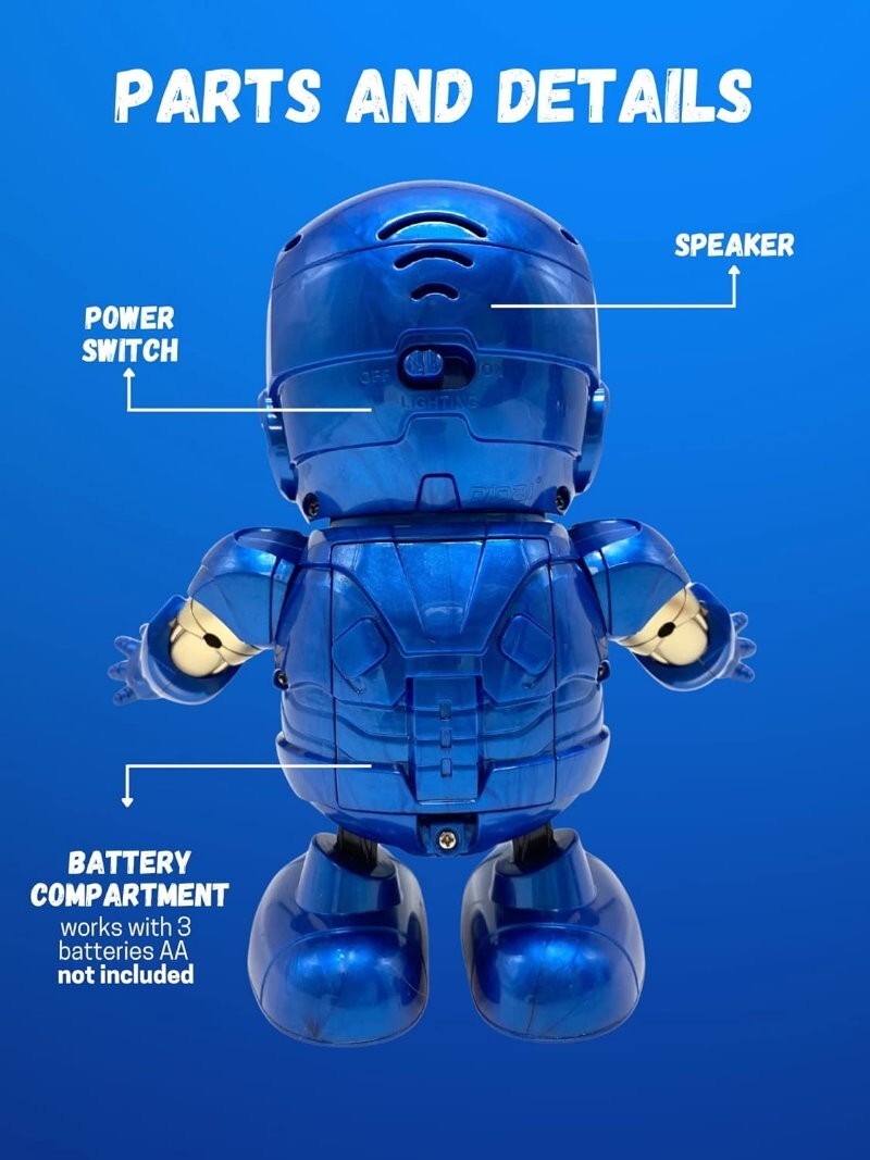 Iron Lady Pepper Potts Mini Dancing Robot Musical Superhero Lights & Music