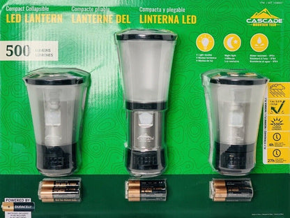Cascade Mountain Tech 3-Pack Camping IPX4 Water-Resistant Compact LED Lantern