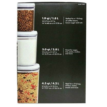 OXO SoftWorks 3-Piece Airtight POP Round Canister Set - 1.8 L, 2.8 L and 4.2 L