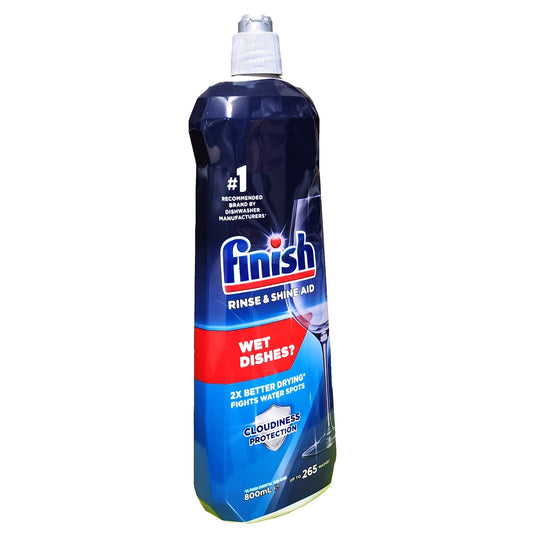 Finish 800mL Rinse & Shine Aid Dishwashing Drying Liquid Prevents Water Spot