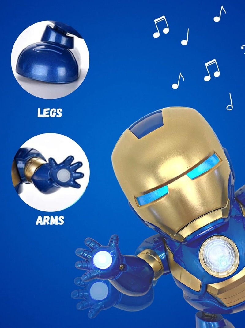 Iron Lady Pepper Potts Mini Dancing Robot Musical Superhero Lights & Music