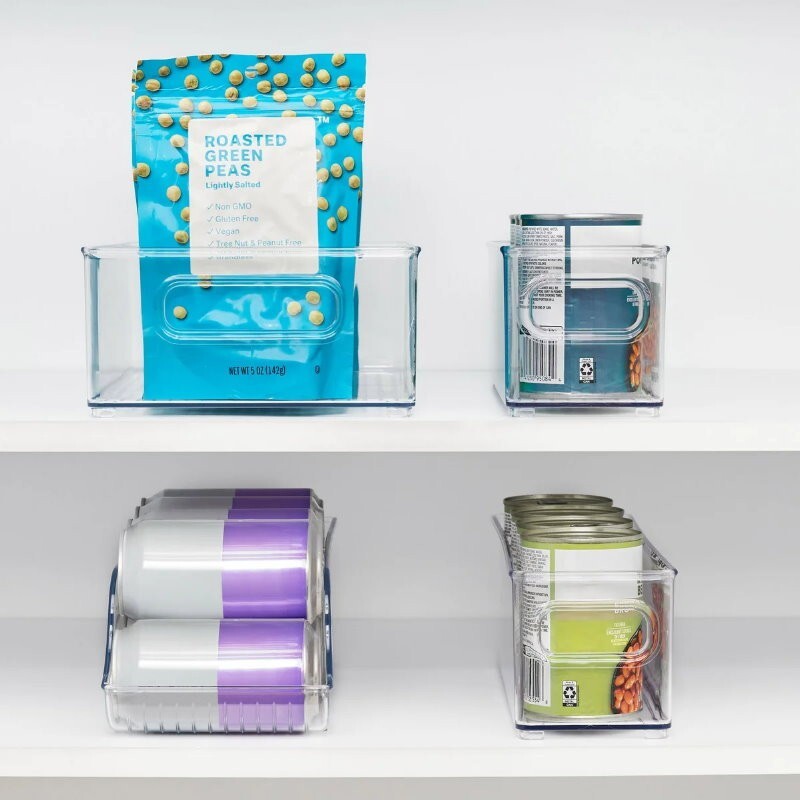 iDesign 4-Piece Kitchen Fridge Organiser Storage Bins Set BPA-free, Visibility
