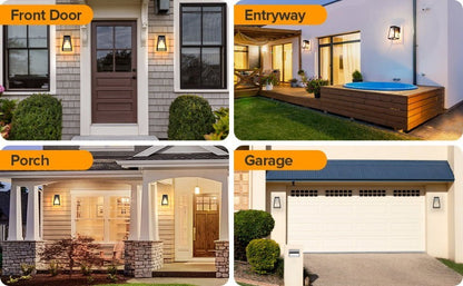 LUTEC 2-Pack Solar LED Coach Porch Light Aluminium Dusk to Dawn Wall Lights