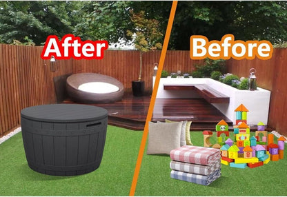 Hello Outdoors 3-in-1 Portable Outdoor Garden Storage Box Chest Seat Patio Table