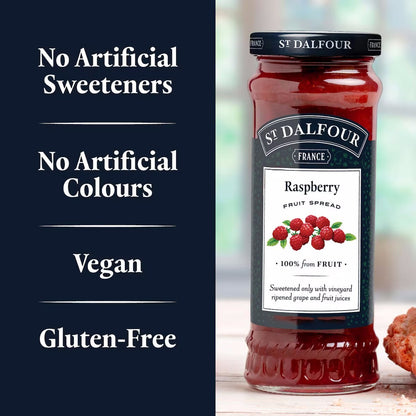 2 x 500g St Dalfour Raspberry 100% Fruit Bread Spread No Cane Sugar Vegan