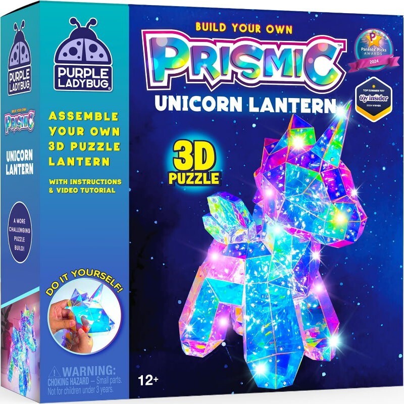 Purple Ladybug Prismic 3D Puzzle Night Light Tabletop Lantern DIY Arts & Crafts