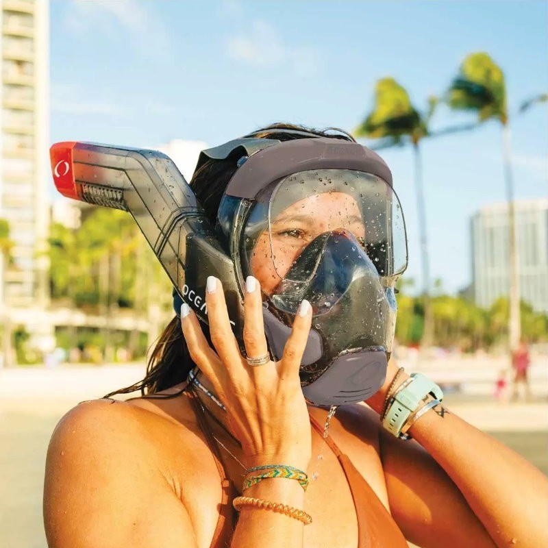 Oceanic Full Face Snorkel Mask Adult 180 Panoramic Viewing, Easier Breathing