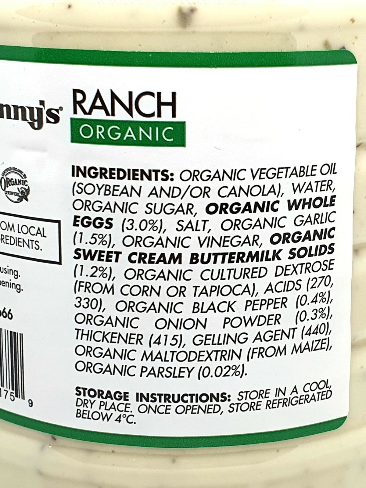 Johnnys Organic Ranch Style Salad Chicken Vegetable Dressing Sauce USA 946mL