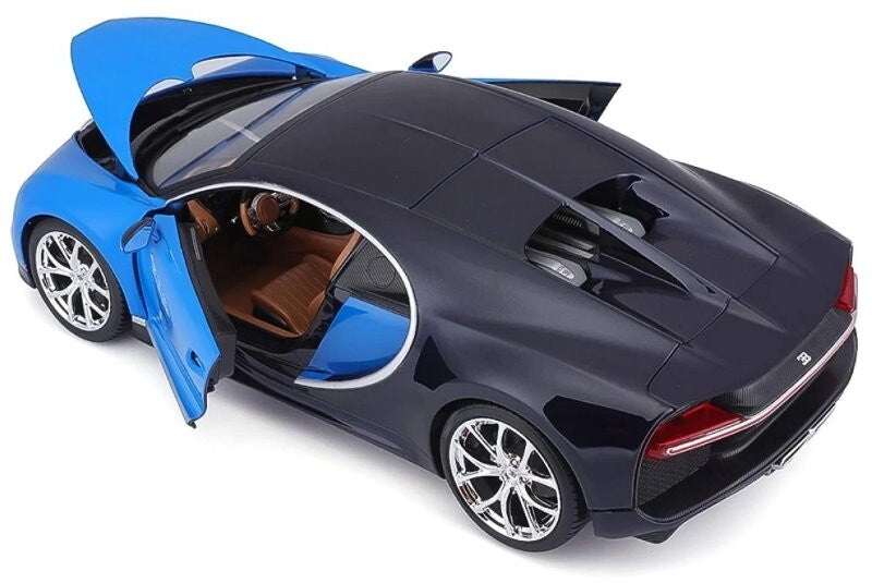 Maisto 1:18 Scale Special Edition Bugatti Chiron Die Cast Car Set Blue-Black