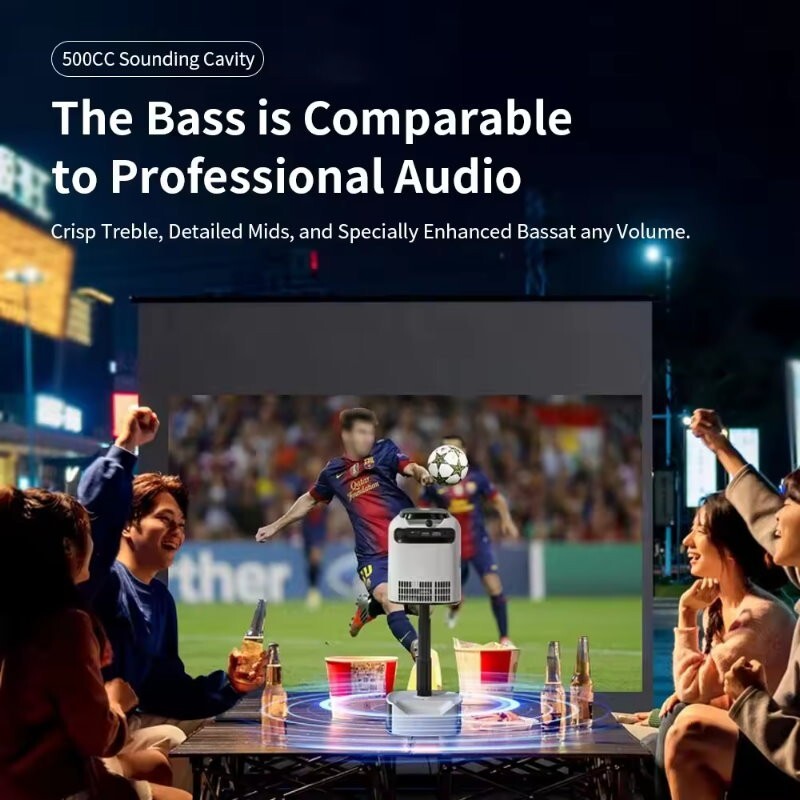Topleo HY360 3-in-1 1080p 4K Portable Home Theater WiFi Projector HiFi Speaker