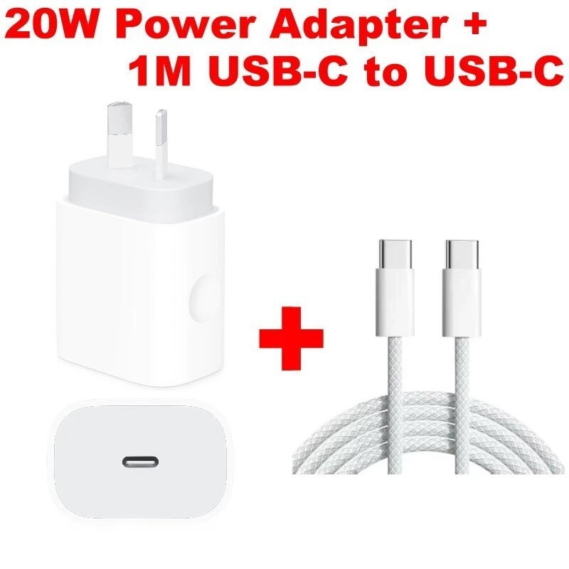 GENUINE Apple 20W Power Adapter / USB-C to Lightning or USB-C Charge Cable