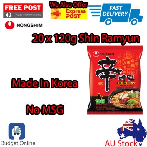Nongshim Shin Ramyun Instant Noodle Soup Gourmet Spicy Noodle Box Bulk 20 x120g
