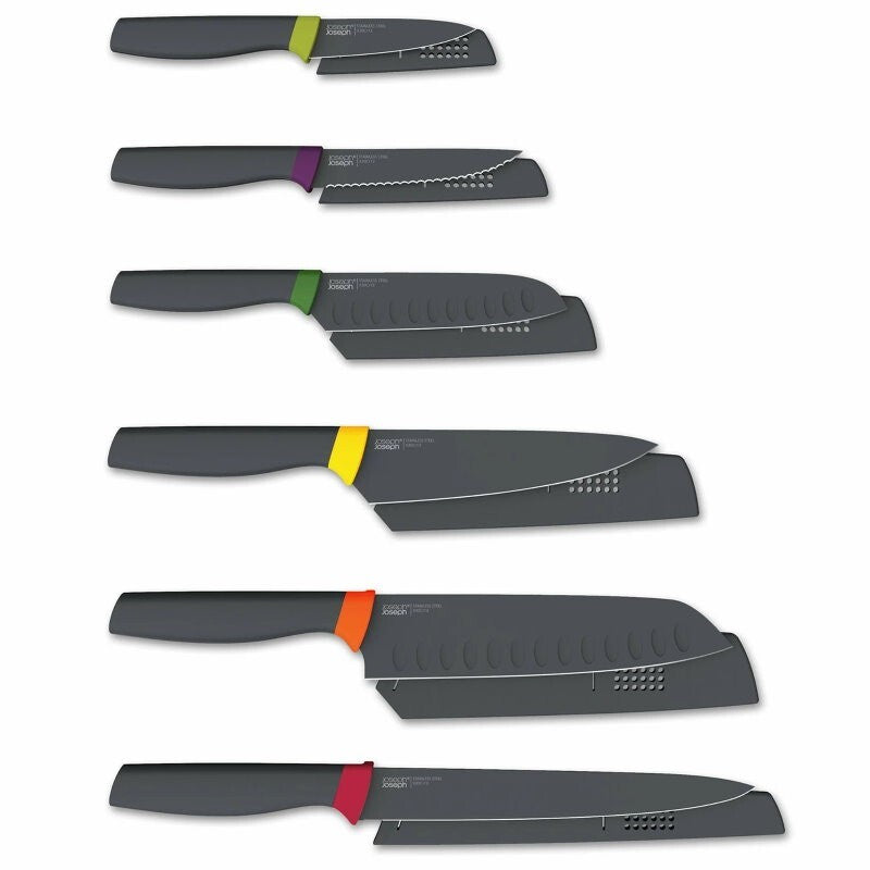 Joseph Joseph 6-Piece Multi-Colour Elevate Knife Set with Protective Sheaths