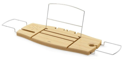 Umbra Aquala Bamboo Extendable Bath Tub Caddy Wine Glass Ipad Book Holder