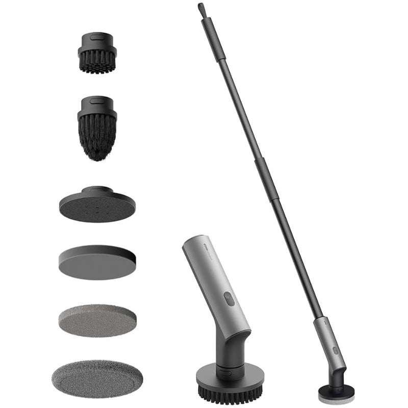 HOTO Cordless Electric Spin Scrubber Adjustable Angles with 6 Brush Heads