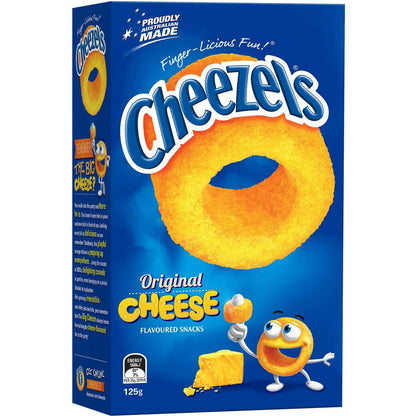 Cheezels Australian Made Finger Licious Original Cheese Flavoured Snack 125g Box