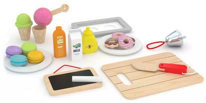 J'adore 69 Pieces Wooden Grocery Market Fresh Market Fruit Stand w/ Accessories